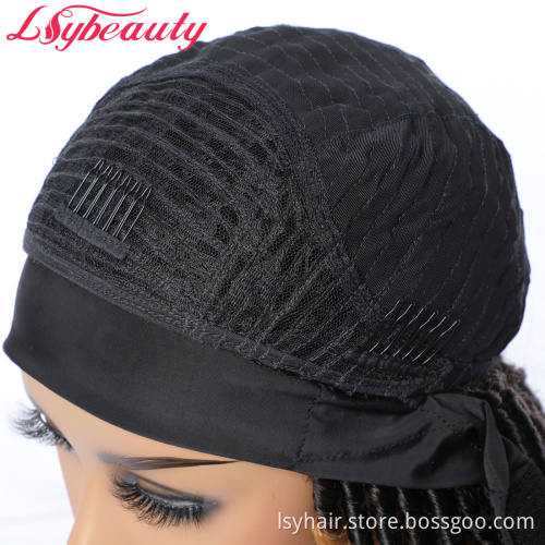 Latest Design 100 Human Hair Wig Goddess Locs Crochet Braiding With Human Hair Headband Wigs Honey Blonde Color Twist Braids Wig